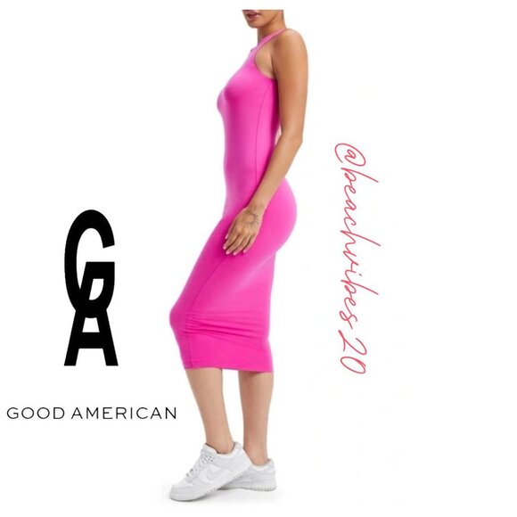 *GOOD AMERICAN Good Touch Body-con Cutaway Midi Dress O-29 - Picture 2 of 14